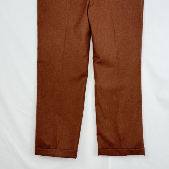 Paul Frederick Men’s 36x28 Brown Pleated Dress Pants Cuffed Wool Cashmere - Picture 6 of 14